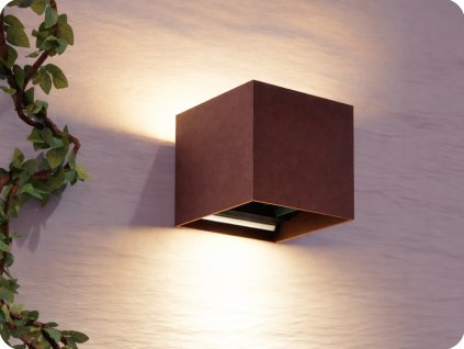 LED nástěnné svítidlo 2x3W, 450lm, IP65, hnědo-červené CORTEN