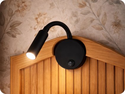 LED lampa k posteli 3W, 120lm, CREE CHIP, černá