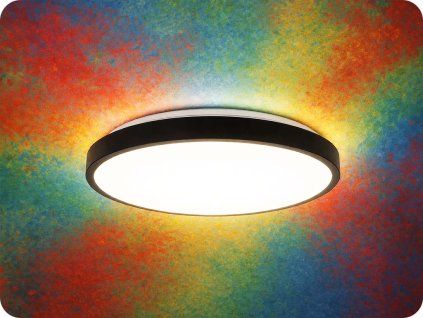 LED svítidlo 24W, 2500lm, kulaté, černý rám