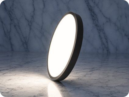 LED svítidlo 36W, 3820lm, kulaté, černý rám