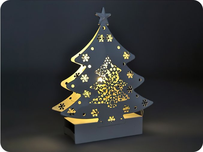 Solight LED kovový vánoční stromeček, 2xAA [1V218]