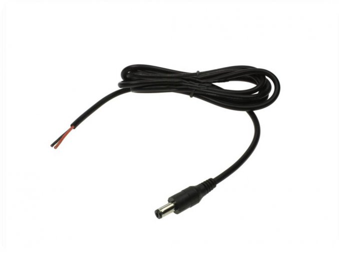 24227 2 kabel s konektorem na led pas 2 1x5 5mm male samec cerny