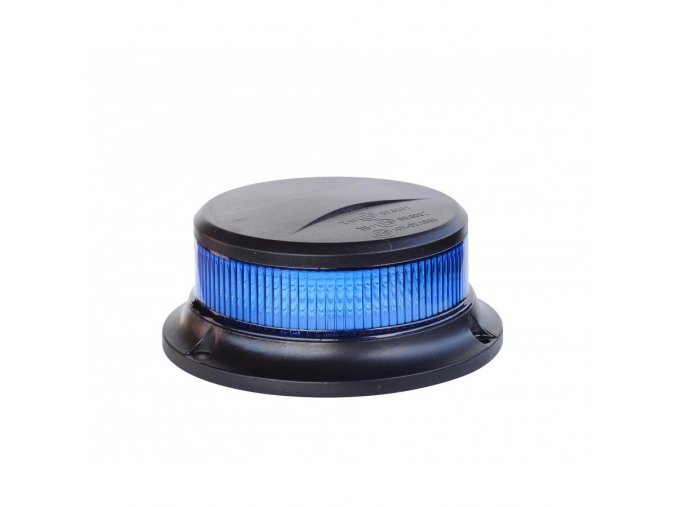LED výstražný maják modrý s magnetem, 27W, 12/24V, 3m kabel do zapalovače, R10 R65, 3 módy [ALR0056]