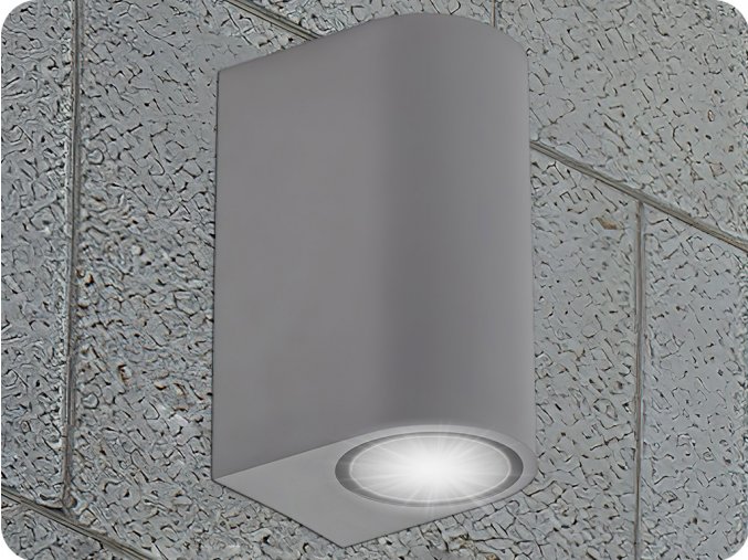 Nástěnné LED svítidlo 2xGU10, IP54, šedé [SLIP007008]