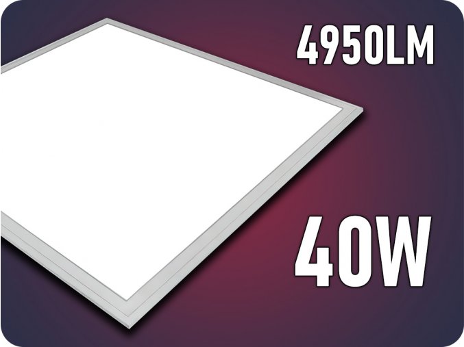 LED panel s napájecím zdrojem, čtverec 60x60cm, 40W, 4950lm