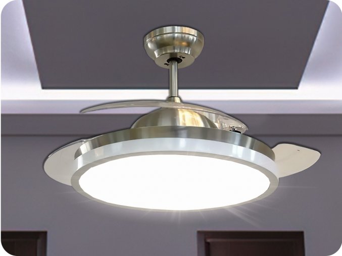 30W stropní ventilátor s LED světlem s dálkovým ovládáním CCT, 3 lopatky