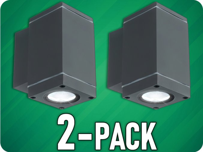 Nástěnné svítidlo GU10, matné šedé, IP44/2-PACK!