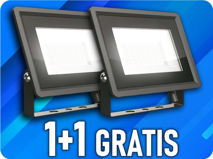 LED reflektor 30W, 2510lm, černý, 1+1 zdarma!