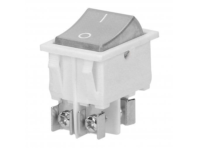 Vypínač kolébkový I/O, bílé podsvícení, hranatý, podsvícený, 16A/230V, bílý [OR-AE-13179/W/W]