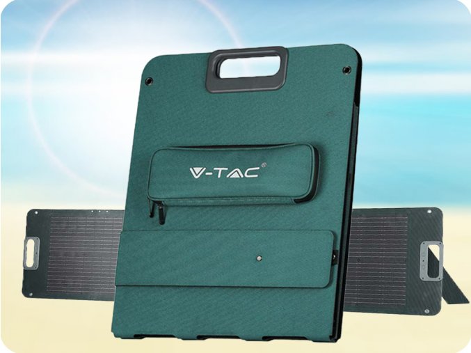 V-TAC Skládací solární panel 120W k přenosným nabíjecím stanicím 6,36A 17,6V