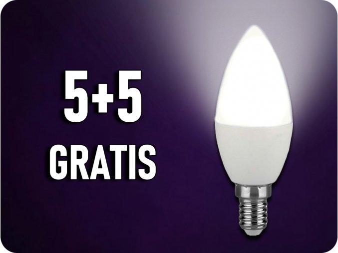 LED žárovka E14, C37, 2,9W, 250lm, 180°, 5+5 zdarma!
