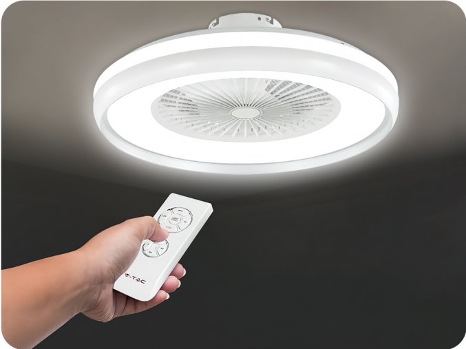 45W stropní ventilátor s LED světlem s dálkovým ovl., CCT, 3795lm