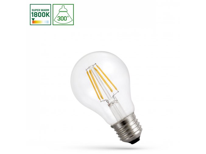 Retro LED žárovka E27, 4W, 340lm, ultrateplá 1800K [WOJ+14654]