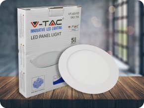 6W LED vestavěný panel s napájecím zdrojem, kulatý (420lm), samsung chip (Barva světla Studená bílá 6400K)