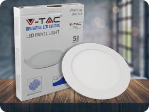 12W LED vestavěný panel s napájecím zdrojem, kulatý (1000Lm), SAMSUNG chip (Barva světla Studená bílá 6400K)