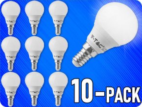 E14 LED žárovka 4W, 320lm, P45/10-PACK!