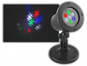 Zahradní projektor LTC LED 4W, IP44, barevné vločky, 2 vyměnitelné stojany [LXBN101]