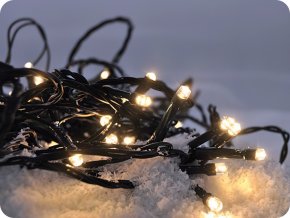 Solight LED vnější vánoční řetěz, 400 LED, 20m, přívod 5m, 8 funkcí, IP44, teplá bílá [1V07-WW-1]