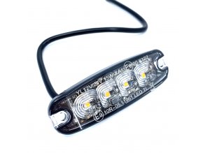 LED výstražné světlo 15W, 4xLED, slim, 12V/24V, 3 módy [LW0037-2]