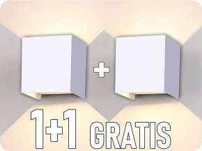 LED nástěnné svítidlo LEDOM 2x3W, 450lm, IP54, bílé, 1+1 zdarma! [478184]