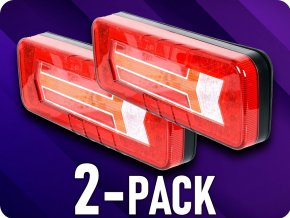 LED Zadní světlo, dynamická směrovka, 12/24V, 6 funkcí/2-PACK! [L1913]