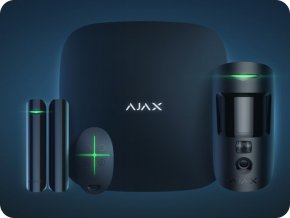 AJAX StarterKit Cam černý (Hub 2 + MotionCam + DoorProtect + SpaceControl) [StarterKit Cam/B 20291]