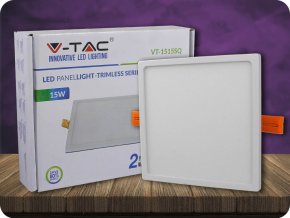 Led Panel 15W, (1500Lm), Hranatý (Barva světla Studená bílá)