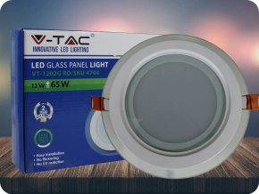 Led Panel 12W, Skleněné, Kulatý (Barva světla Neutrální bílá)