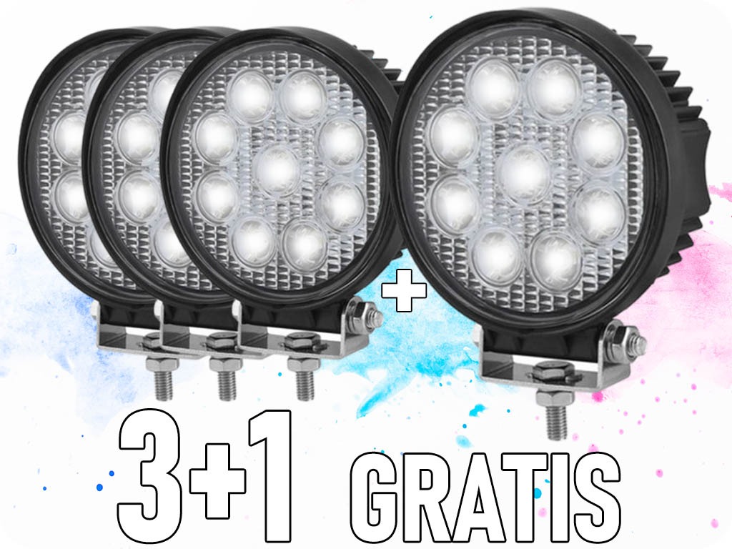 Led Epistar Pracovní Světlo, 27W, Kulaté 2200 Lm, 12/24V, Ip67, 3+1 zdarma! [L0076]