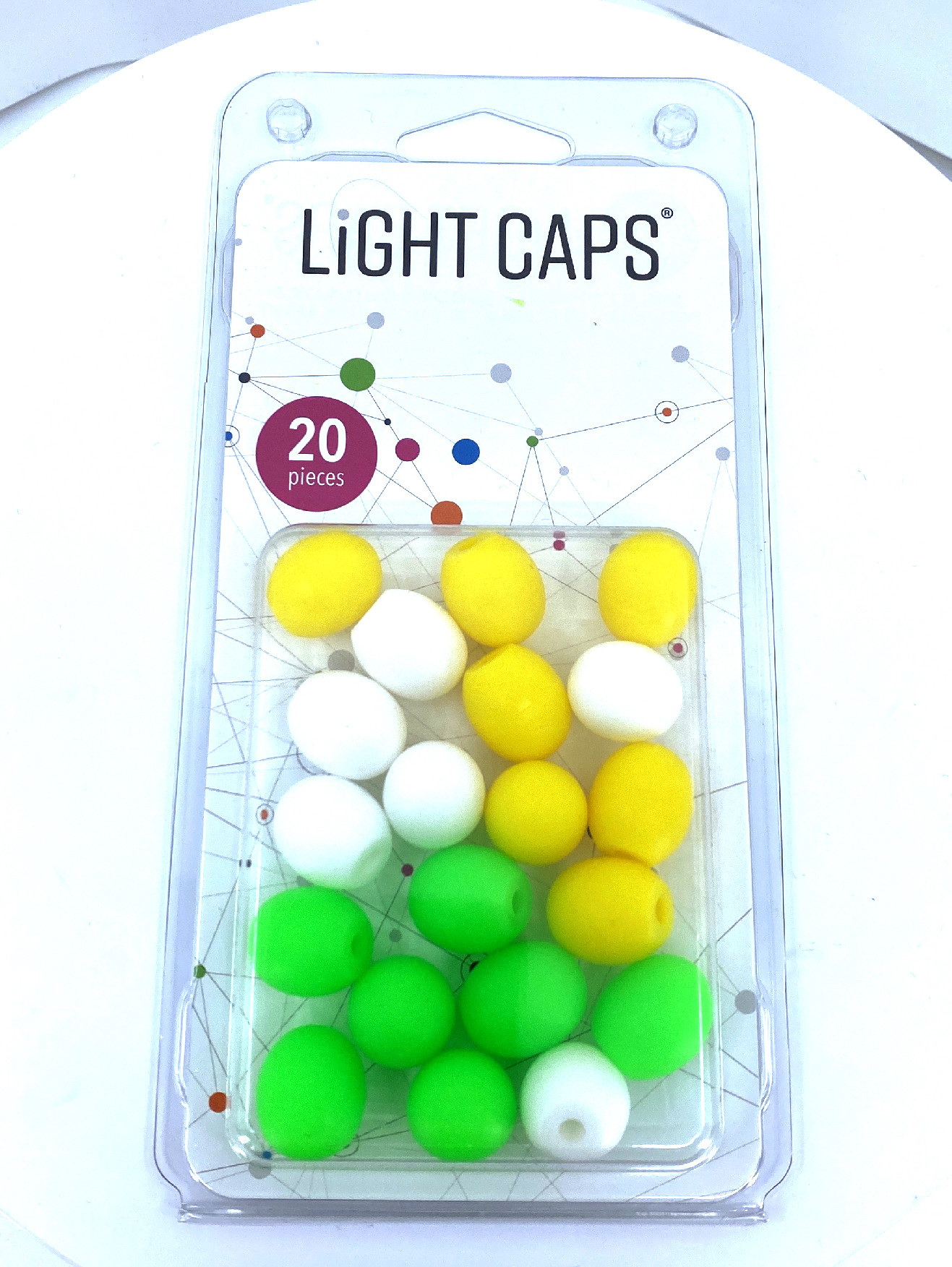 LIGHT CAPS® mix žlutá+bílá+zelená, balení 20ks