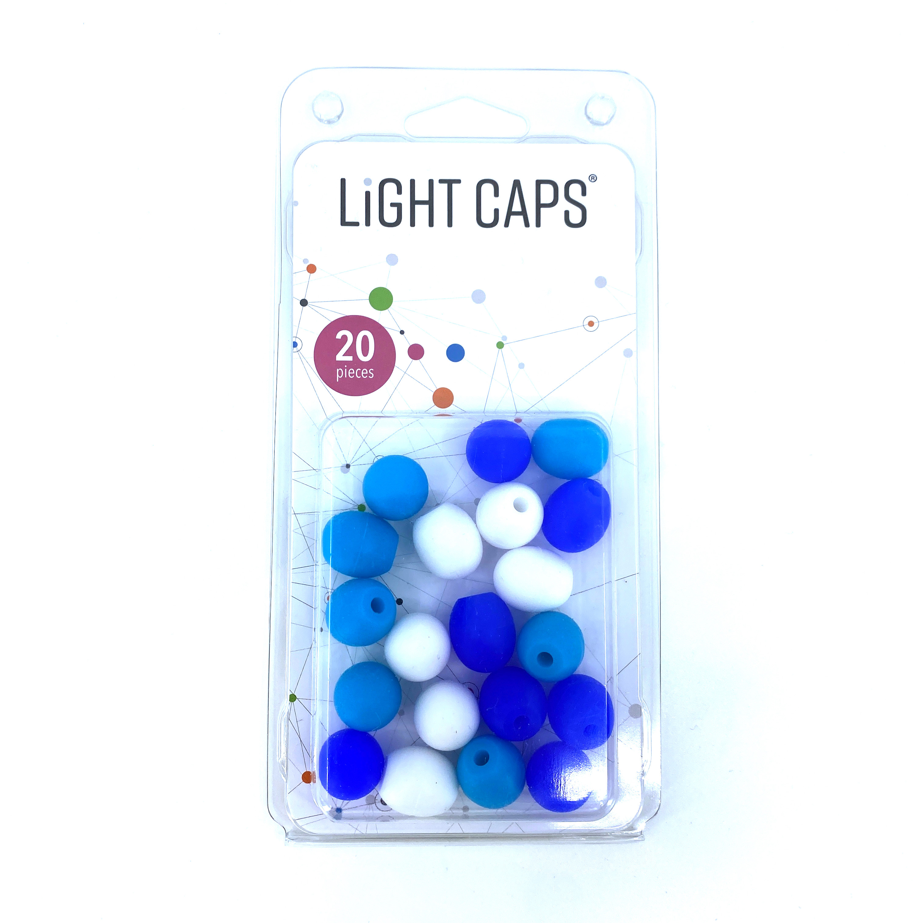 LIGHT CAPS® mix bílá+2 odstíny modré, 20ks v balení