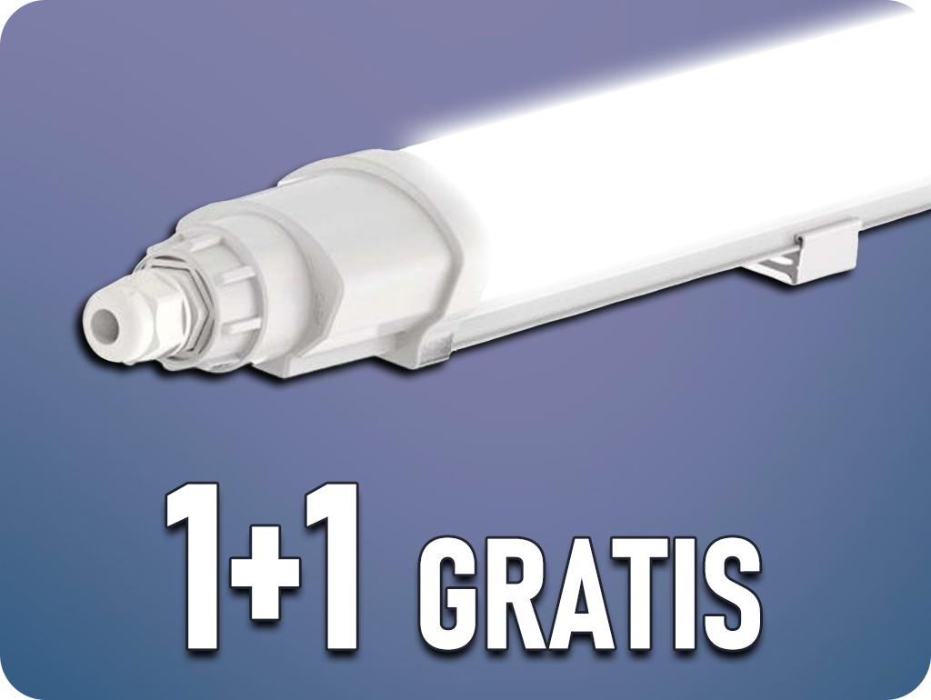 LED voděodolná lampa 48W, 5200lm, IP65, 150cm, propojitelná, 1+1 zdarma! Neutrální bílá