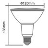 E27 Led Žárovka 15W, Par38, Ip65 (Farba Modrá)