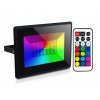 LED reflektor RGB s infračerveným dálkovým ovládáním, 30W, IP65, černý