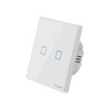 Smart 2-Vypínač bílý WiFi + RF433 Sonoff, typ T2EU2CTX (2 kanály), 2A, max.480W, tvrzené sklo [IM190314016]