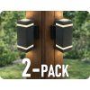 Nástěnné svítidlo pro 2xE27, IP44, černé, hranaté/2-PACK!
