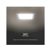 LED VESTAVĚNÝ PANEL S NAPÁJECÍM ZDROJEM 12W, 1200LM, BACKLIT, ČTVEREC, SAMSUNG CHIP, 1+1 ZDARMA!