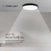 LED svítilna 18W, 1830lm, kulaté, černý rám