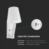 LED lampa k posteli 2W, 60lm, USB/PD, CREE CHIP, bílá/2-PACK!