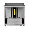 LED nástěnné svítidlo 11W, 1360lm, čtverec, šedé