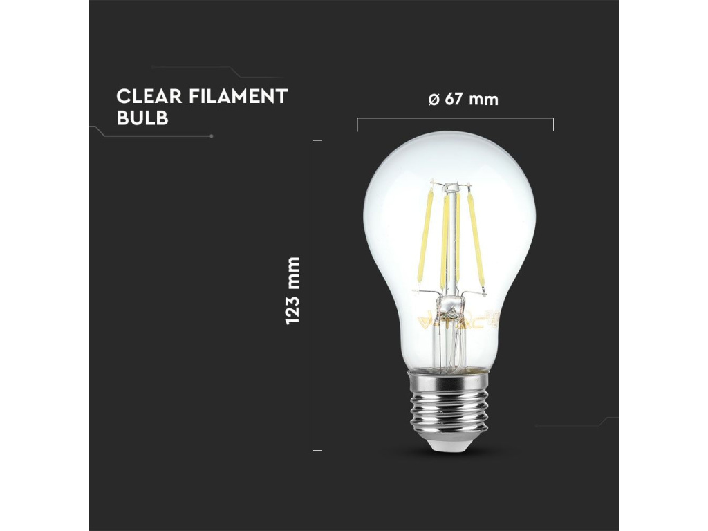 E27 LED Retro filament žiarovka 8W