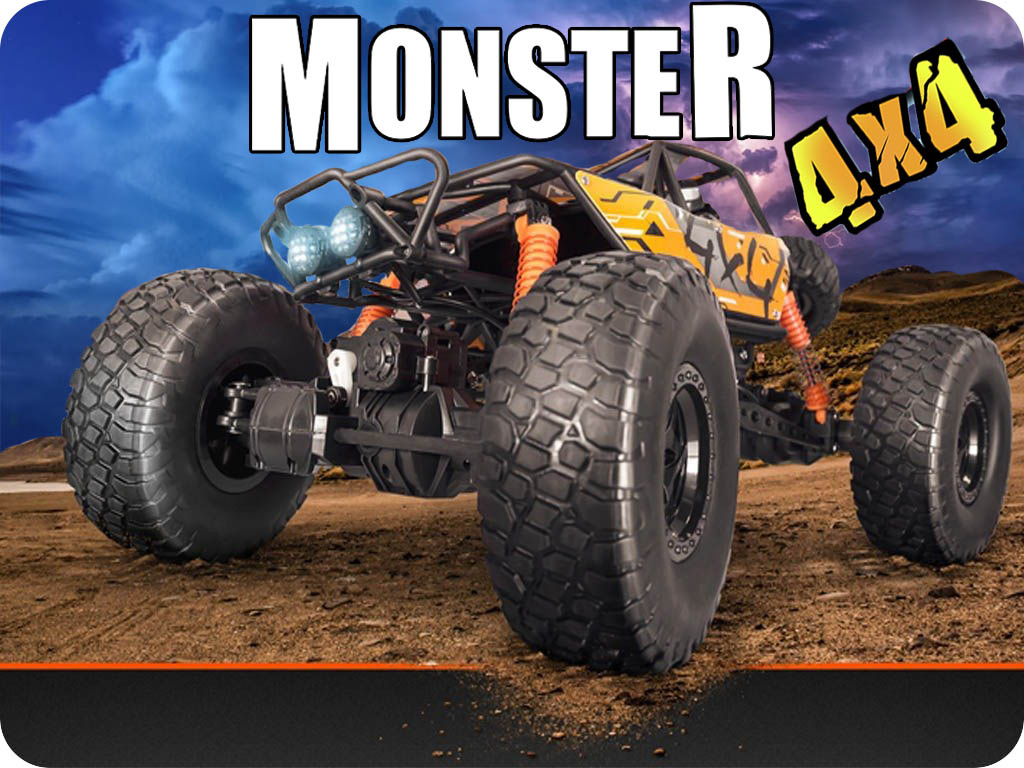 MONSTER autíčko 4x4 na diaľkové ovládanie, 1000mAh, max 15km/h