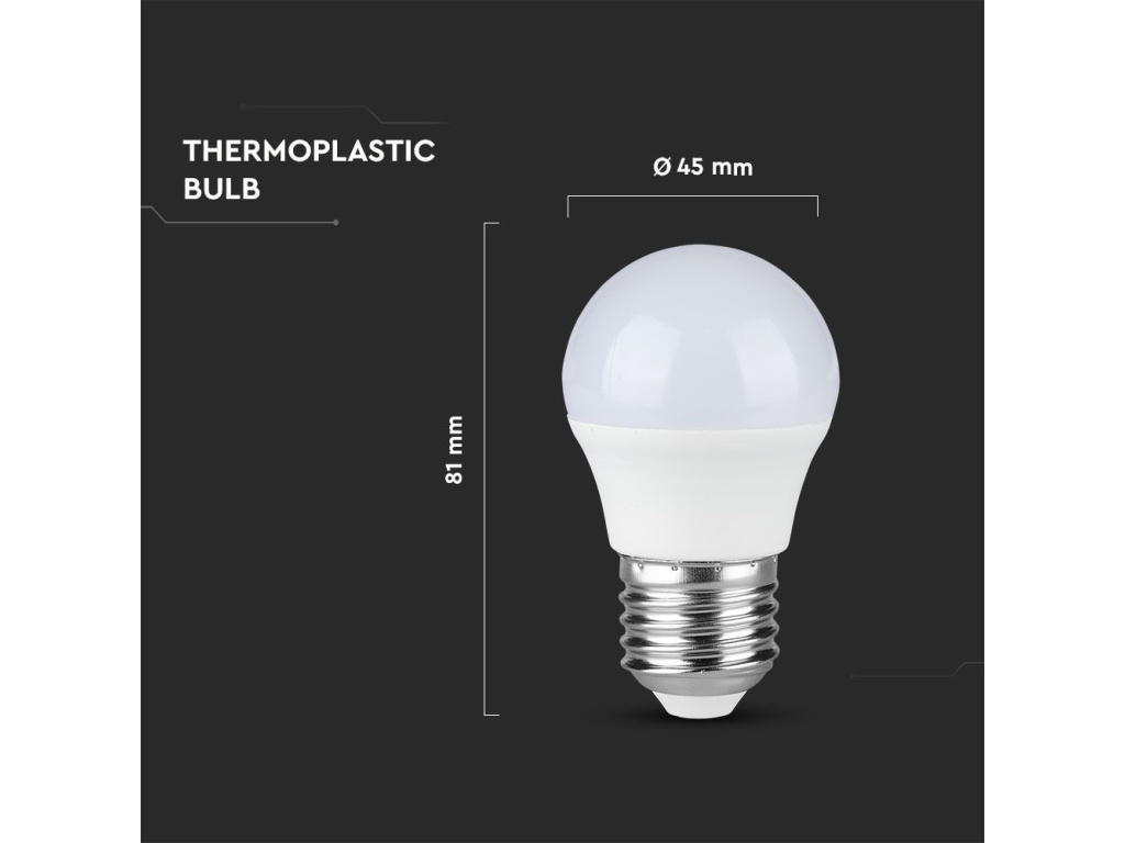 E27 LED Žiarovka 4W, G45
