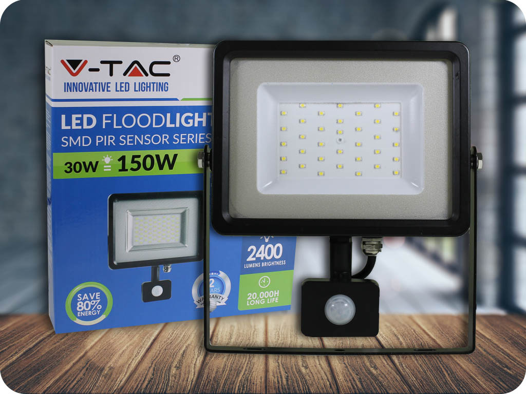 VT-4830 LED reflektor, 30W, 2400 lm, Čierno-šedý