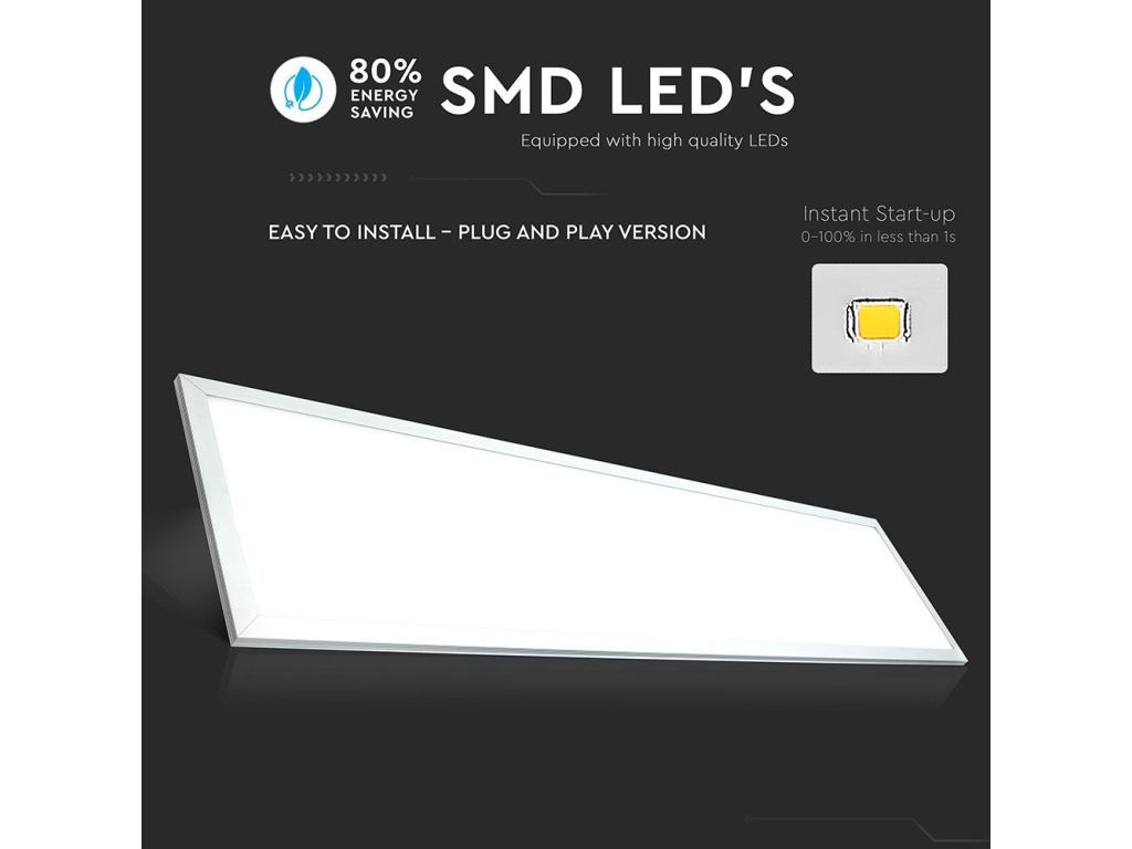 45W LED panel s napájacím zdrojom, 120x30cm (3600Lm)