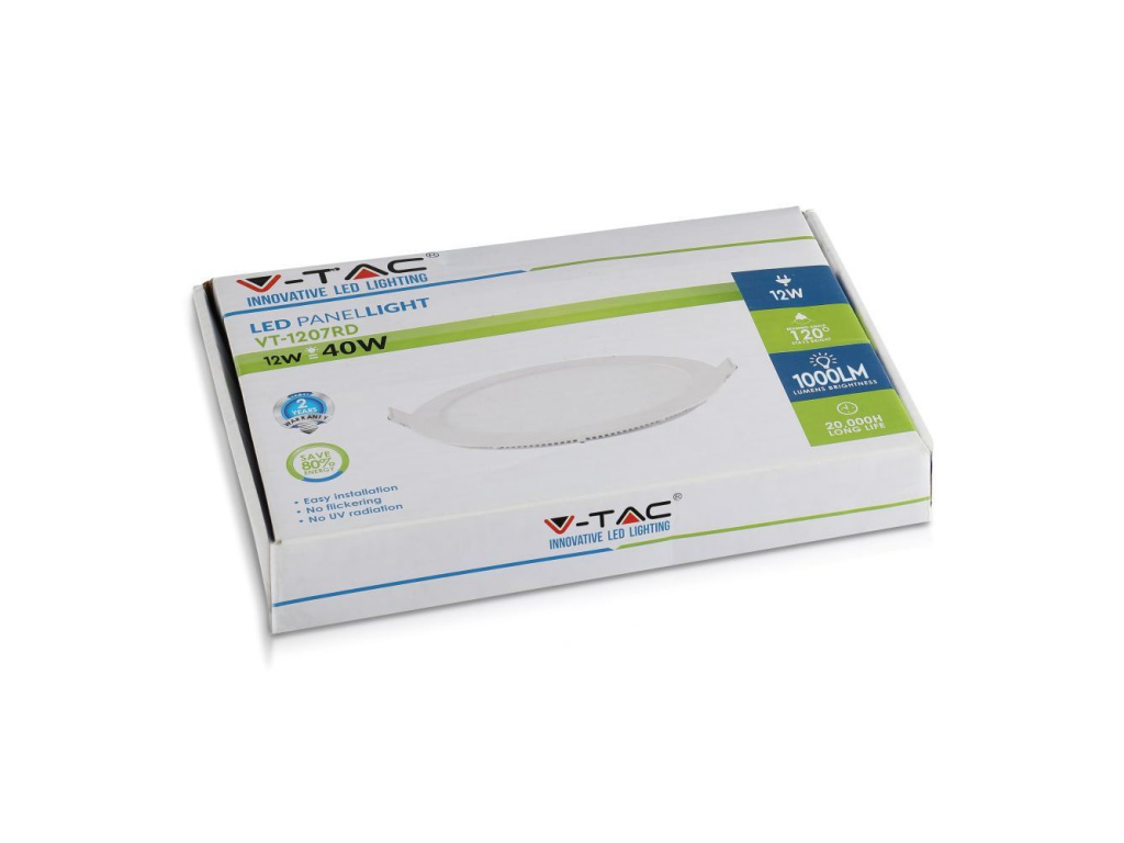 LED PANEL 12W, OKRÚHLY (1000LM) + Zdarma záruka okamžitej výmeny !