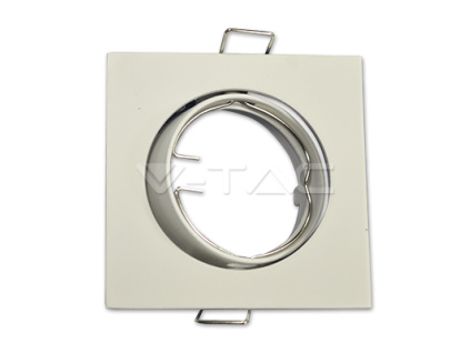 RÁMIK NA BODOVÚ ŽIAROVKU GU10, ŠTVORCOVÝ, ROTAČNÝ, BIELY