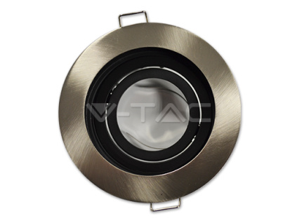 RÁMIK NA BODOVÚ ŽIAROVKU GU10, OKÚHLY, ROTAČNÝ, SATIN NIKEL