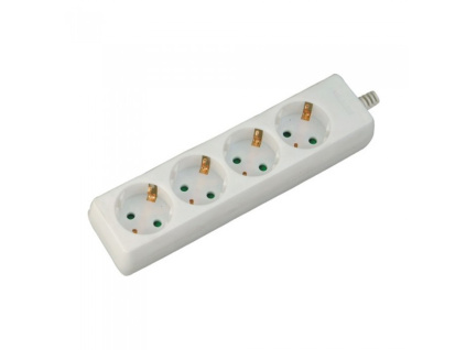Predlžovací kábel, 4 zásuvky, 3m,  16A, 3G1.5mm2, biely