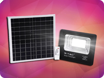 LED Solárny reflektor s 20W solárnym panelom, 1650lm, IP65, 10000mAh
